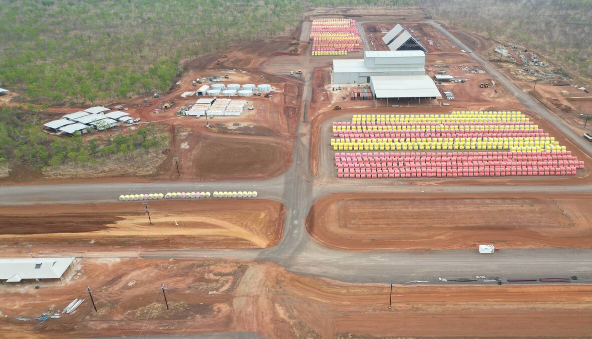 Raw cotton sits awaiting processing on pads outside the new WANT Cotton gin. Photo supplied. 