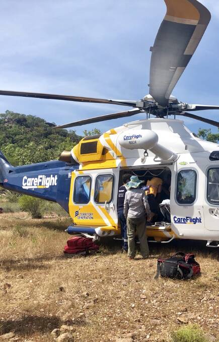 Just one CareFlight helicopter operates in the Top End, and it is offline 30 per cent of the time for maintenance. Picture: CareFlight. 