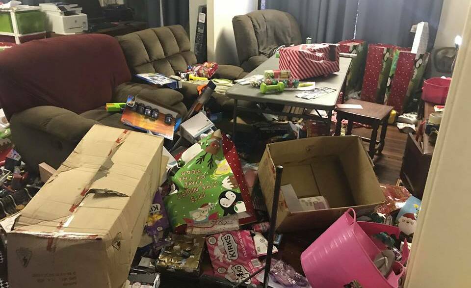 DESTROYED: Some children in Minyerri will not receive Christmas gifts after teens broke into a house last night. Supplied picture.