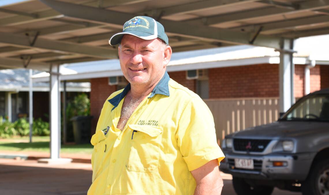 STIMULUS: Mark Holt from Allstyle Sheetmetal built carports at four local housing complexes in Katherine, earlier this year.