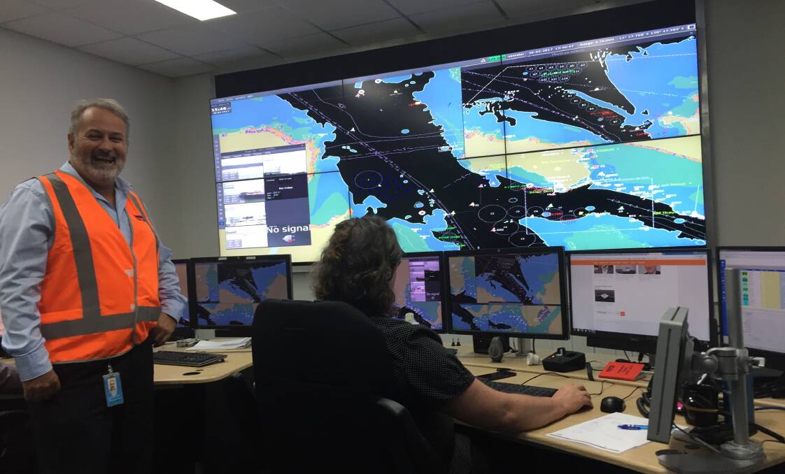 Darwin Port chief executive officer Terry O’Connor in harbour control.