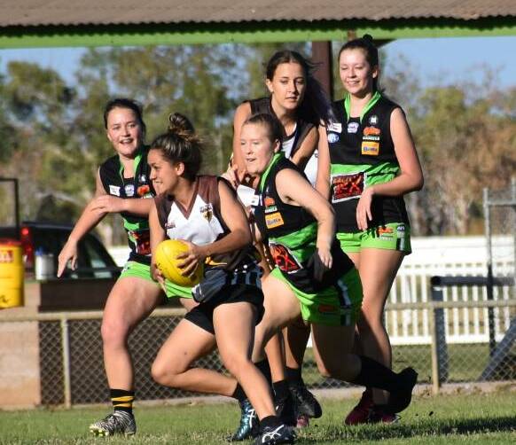 SPEEDY RISE: Women's team also took to local sporting fields last year in the local Big Rivers football competition after an upsurge in popularity. Picture: Roxanne Fitzgerald.