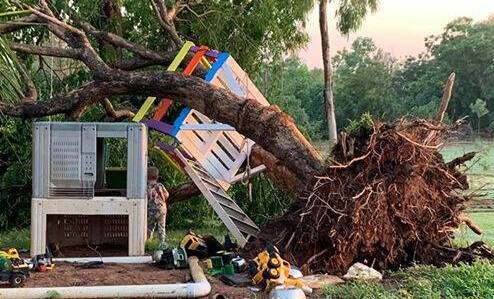Fierce winds have caused a lot of damage to Katherine, with little warning, in recent months. Picture: Mandy Tootell.