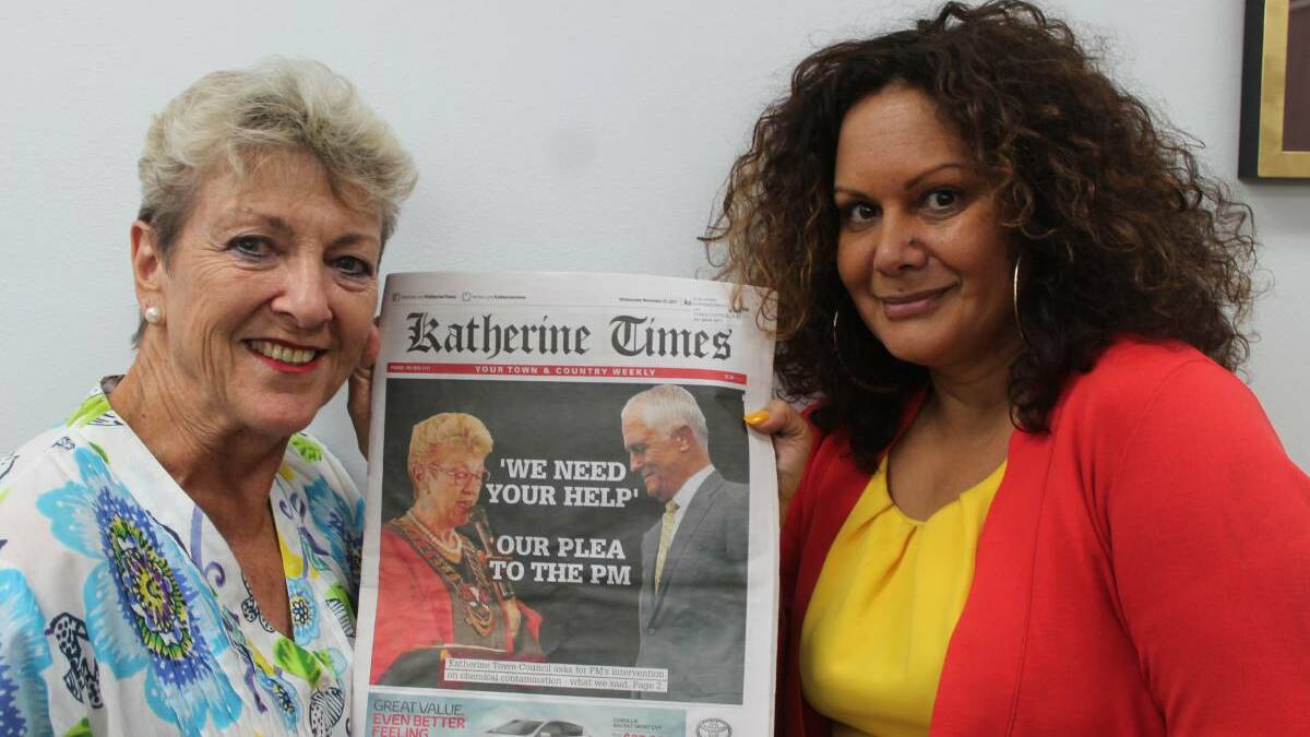 CANBERRA TRIP: Senator Malarndirri McCarthy (right) has already met with Katherine Mayor Fay Miller to discuss the town's PFAS fears.