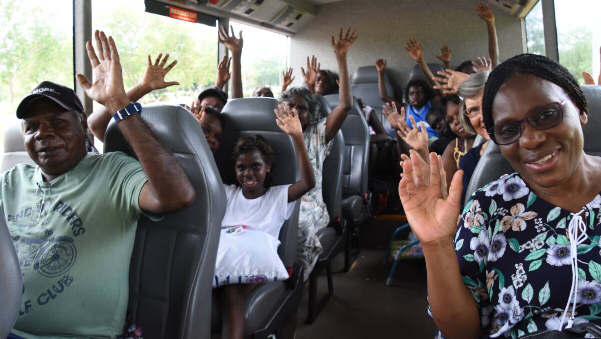 It was a long but happy night for five busloads of worshippers from the Katherine region. Picture: Roxanne Fitzgerald.