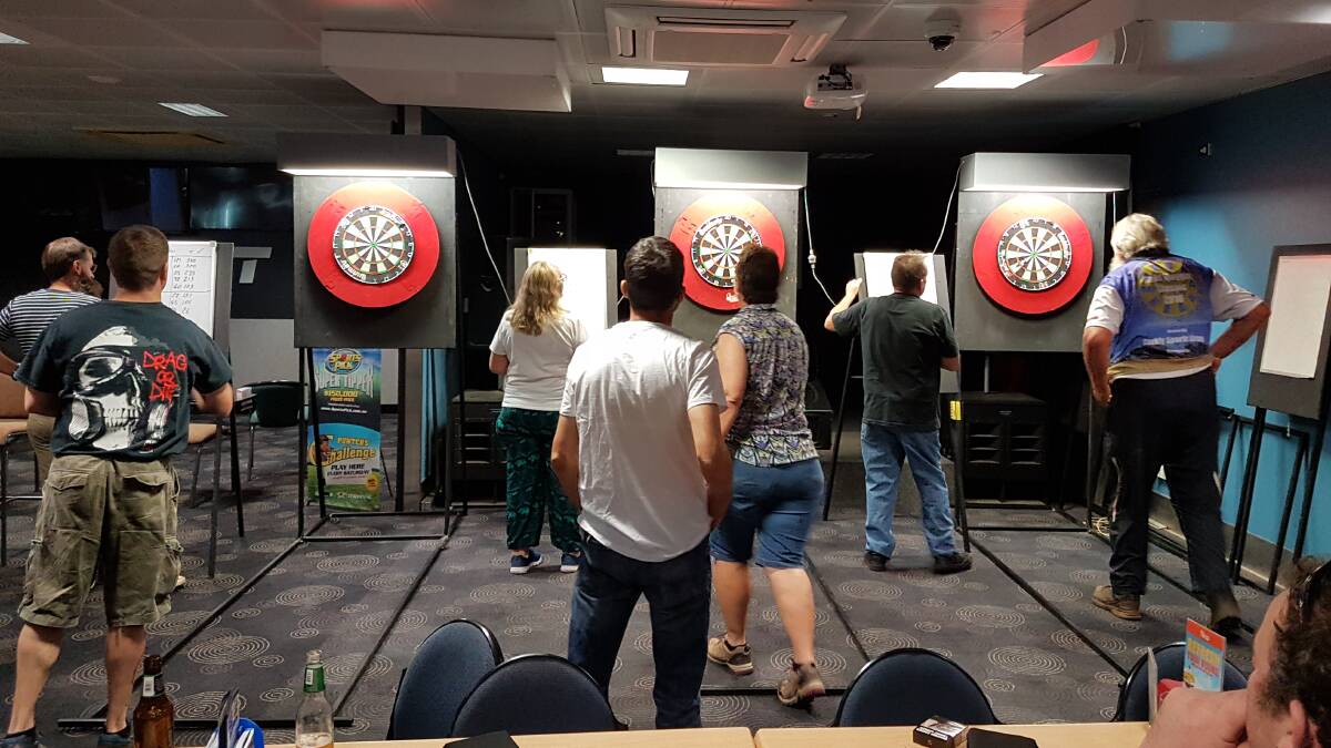 Darts competition at the Katherine Club. Picture: supplied.