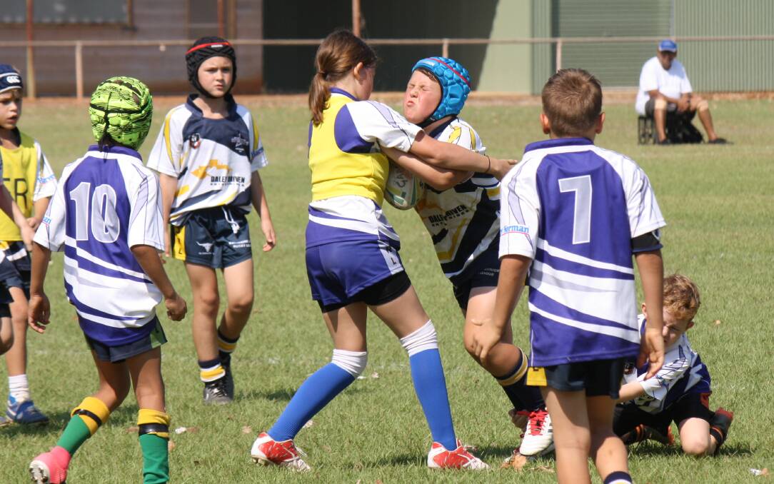 Action from the Under 10s, Cowboys v Bulldogs.
