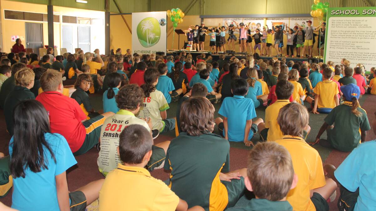 DANCE TIME: Students put on a show at the 40th anniversary of the Katherine South Primary School yesterday.