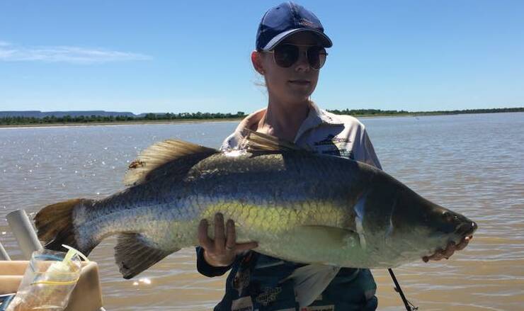 Louise Wilson with the largest barra for female anglers.