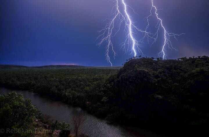 Bek Tierney climbed to the top of the Nitmiluk Gorge for these spectacular shots of the storm using her tripod-mounted Fujifilm xt1 (9 second shutter, Iso 320, aperture 3.2)