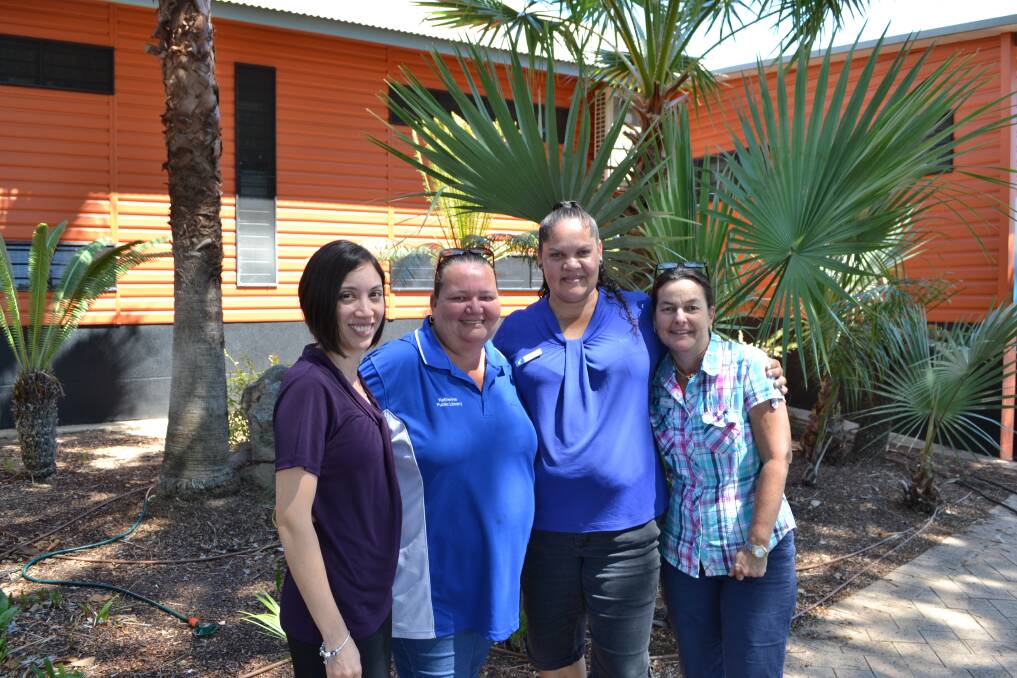 CUSTOMER AWARDS: Lindy McLinden (library program co-ordinator), Colleen Kerr, (library manager), Loveena Kruger (Katherine Visitor Information Centre customer service officer) and Faith Williams (tourism manager).