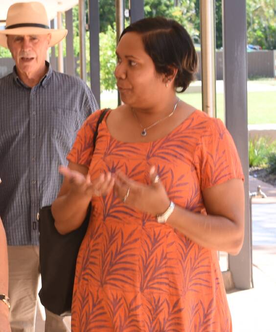 NT Education Minister Selena Uibo visits a Katherine school yesterday. Picture: Roxanne Fitzgerald.