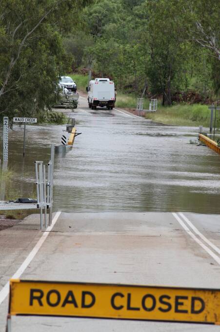 The road to the super popular Nitmiluk Gorge was flooded during January.
