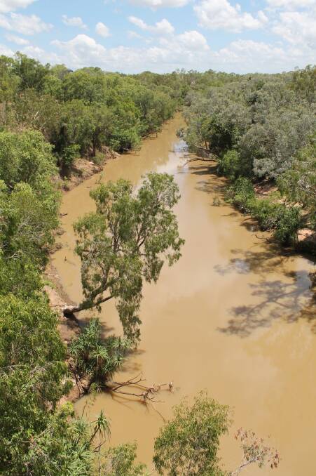 AFTER THE DRY: A very dirty Katherine River late last year after the first rains of the wet season.