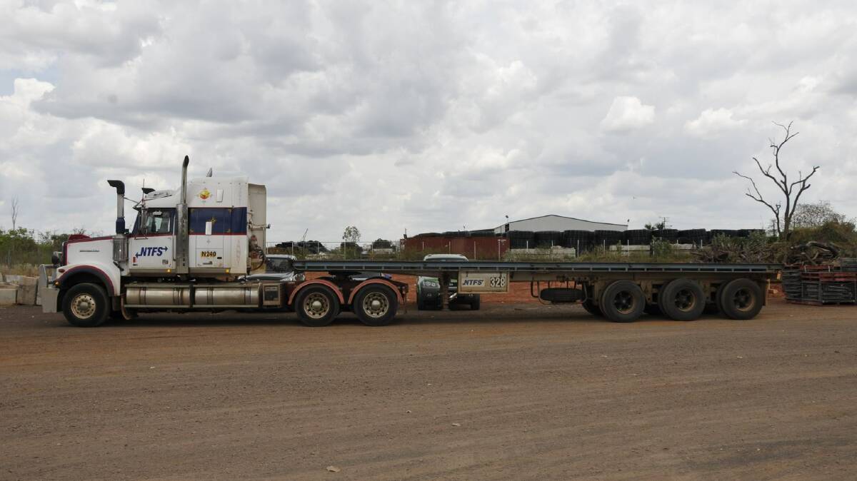 SIDE VIEW: Police claim the stolen truck was hitched to a trailer in Darwin. Picture: supplied.