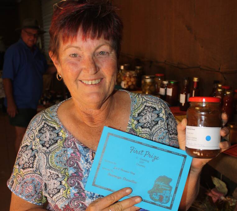 WINNERS ARE GRINNERS: Bronwyn Chandler won the prized best chutney award at the Katherine show.