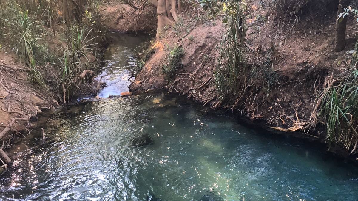 BAD EXPERIENCE: My daughter took this picture of the Katherine Hot Springs just before I was confronted by an angry visitor.