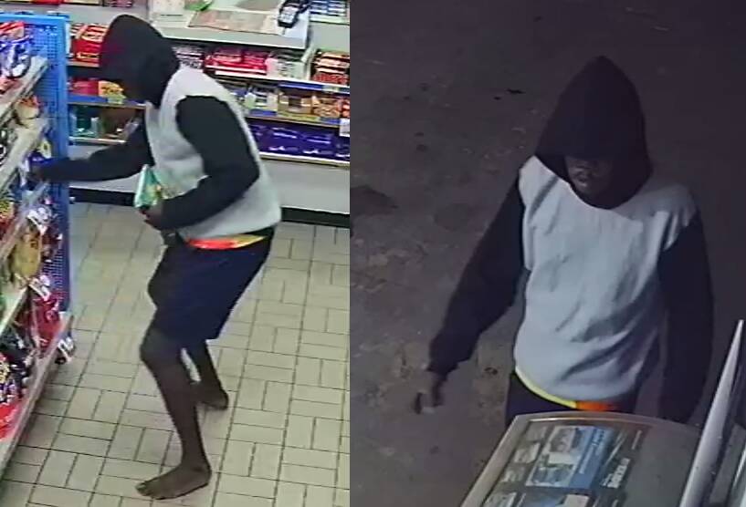 HELP WANTED: Police want help to identify this alleged armed robber who was involved in a violent assault on a Katherine service station attendant. Picture. NT Police.
