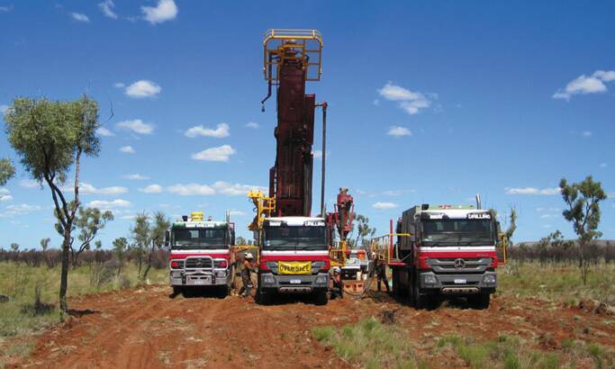 TNG conducts exploratory drilling on the Mt Peake project. Picture: supplied.