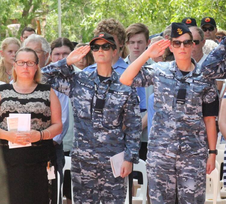 BIG TURNOUT: A large contingent of personnel from the Tindal RAAF Base were in attendance at the commemoration ceremony.