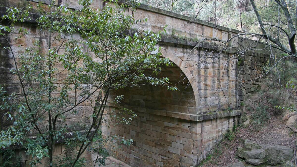 The Lennox Bridge at Blaxland ... reputed to be the Australian mainland’s oldest surviving stone-arch bridge.