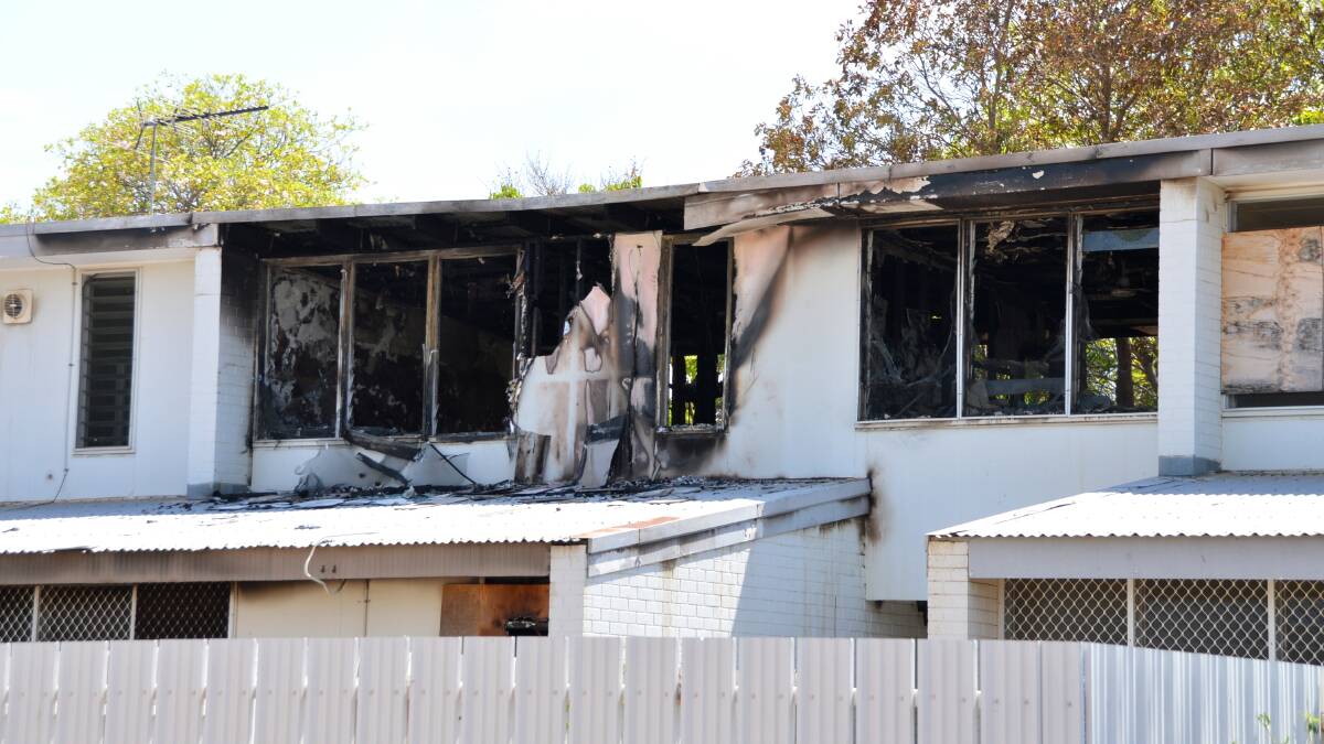 UNIT DESTROYED: There was little left of a unit after it caught fire in Katherine South in the early hours of September 12. Firefighting crews battled for nearly an hour to extinguish the blaze.