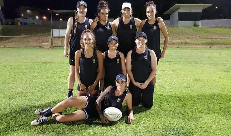 REBELS WITH A CAUSE: The triumphant Katherine Rebels celebrate their stunning Touch Football NT 2016 NT Titles women's division victory in Palmerston at the weekend.