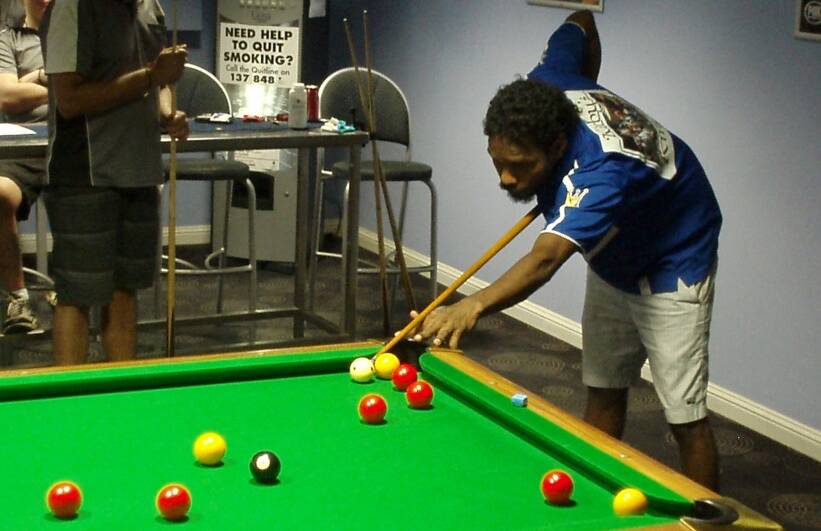KING CLEM: Clem was instrumental in Kirby's Kings 10-6 win against Underdogs when the teams met in round 13 of Katherine Eight Ball Association competition on Thursday.