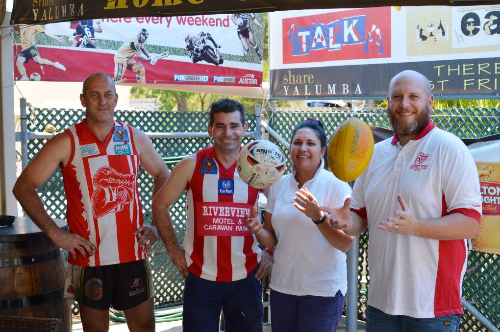 GAME ON: Craig Hughes, Daryl Grahek, Leanne Bugg and Nick Lovering are ready to relaunch the Katherine South Sports Club as a family-friendly sporting association.