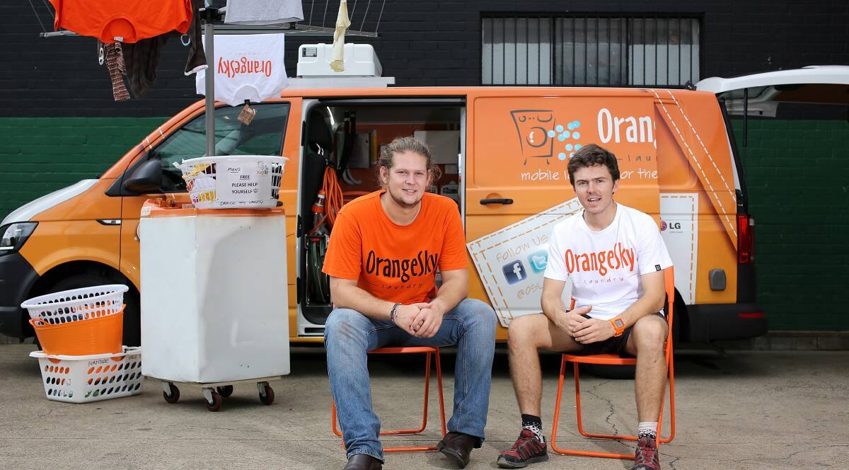 Young Australians of the Year Lucas Patchett and Nic Marchesi founded Orange 
Sky Laundry, a mobile laundry service for homeless people.