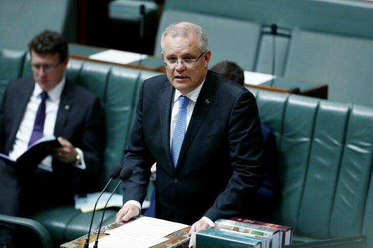 Treasurer Scott Morrison during the presentation and motion for 2nd reading of the Medicare Levy Amendment (NDIS Funding) Bill 2017, at Parliament House in Canberra on Thursday 17 August 2017. fedpol Photo: Alex Ellinghausen