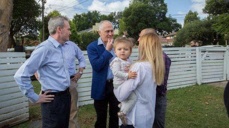 Mr Turnbull used the tax deduction one-year-old Addison Mignacca, of Penshurst, was getting to help her buy a home to justify making no change to negative gearing. Photo: Michele Mossop