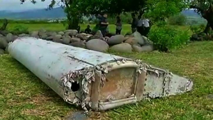 The debris washed up on Reunion Island, possibly from MH370. Photo: Video still from Reuters
