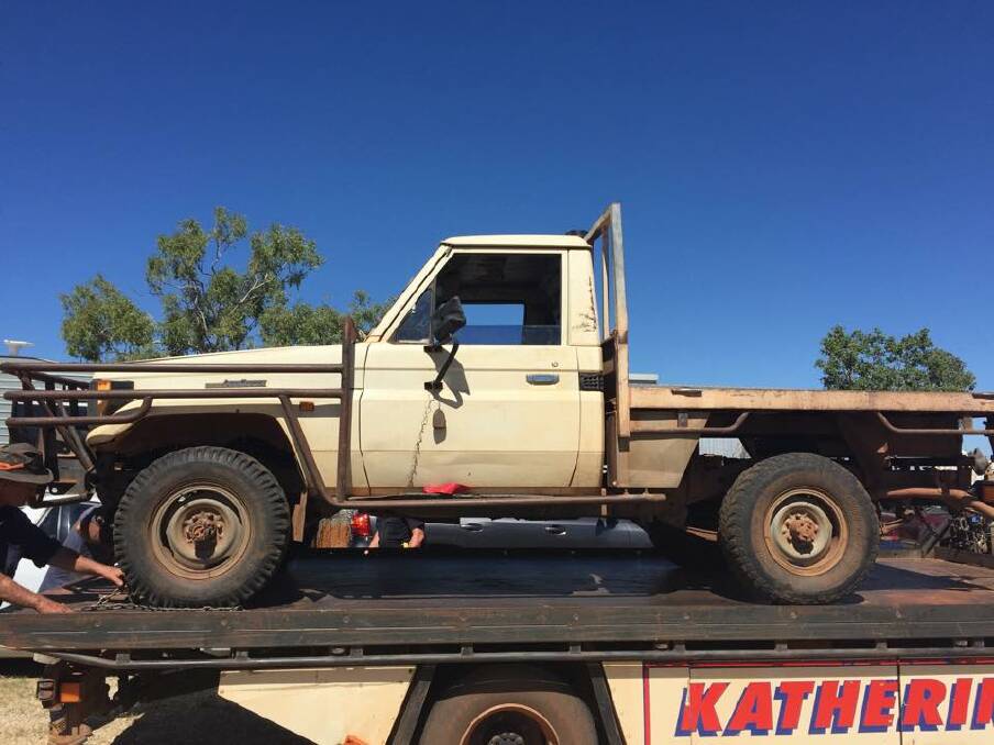 MYSTERY RIDE: The 1998 Toyota LandCruiser utility that mysteriously appeared behind a Victoria Highway business in Katherine on June 7. Photo: NORTHERN TERRITORY POLICE