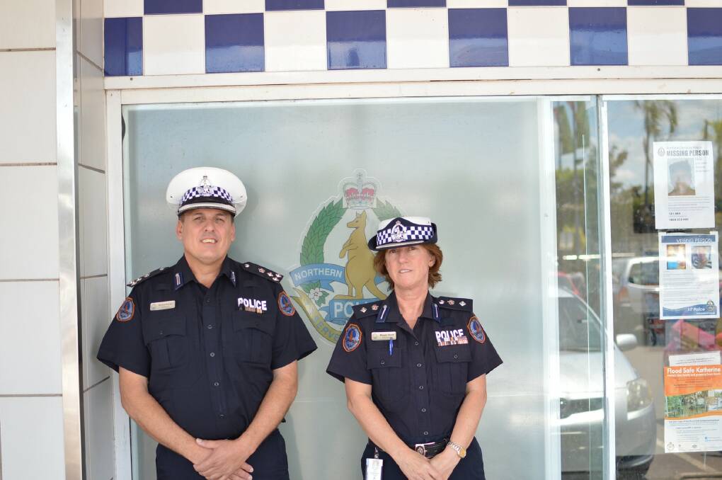 MOBILE POLICING: Commander Bruce Porter and Superintendent Megan Rowe
gear up for the six-month trial of temporary beat locations in Katherine.