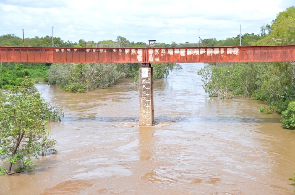 NO CONCERN: At 11.30am on March 26, the Katherine River had risen to almost nine metres at the old railway bridge, but Acting Assistant Commissioner Michael Murphy says there is "absolutely no concern" for residents.