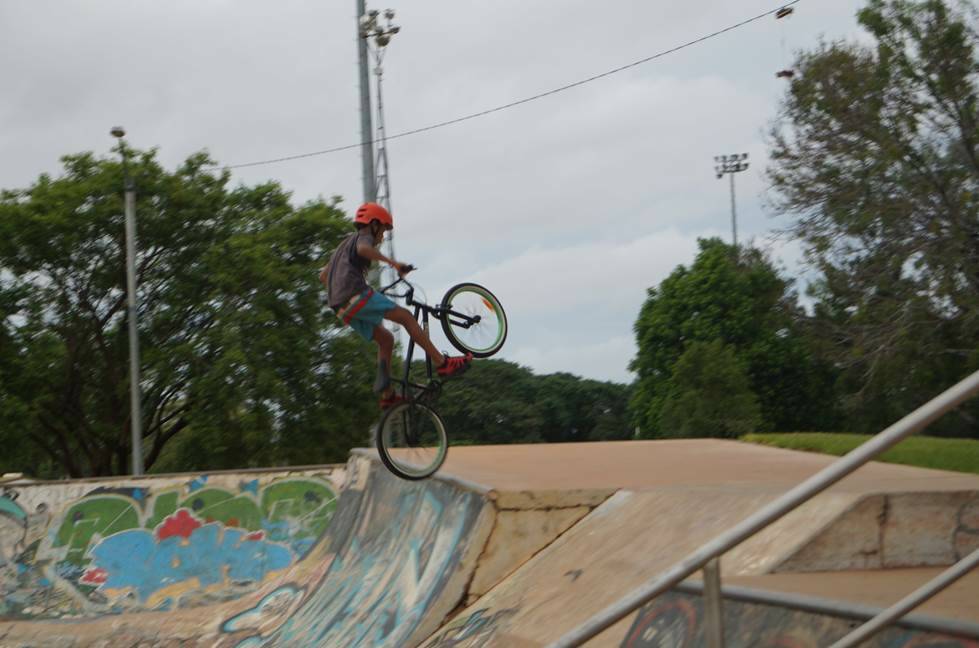 Katherine BMX rider Greggory Dempsey gets some air.