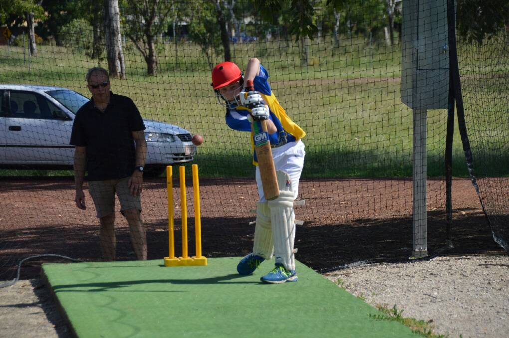 IN THE SWING: Hughie Haigh works on his pre-season technique during the Katherine and District Cricket Association junior sign-on at the weekend.