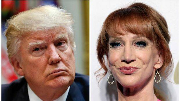 Kathy Griffin has revealed a grovelling letter she was encouraged to send to Donald Trump after a video of her posing with a severed head went viral.  Photo: AP
