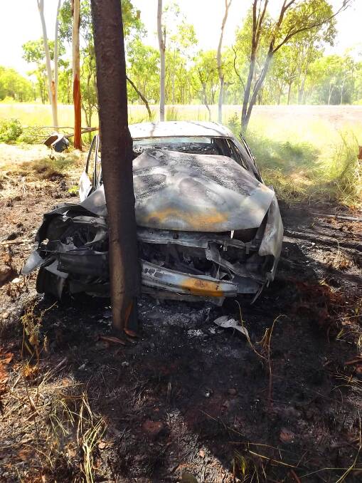 Car stolen, crashed, burnt