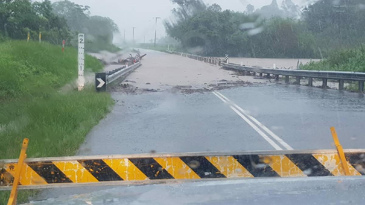 The Anabranch Bridge at Macknade went under again today. Photo: Kylie Girgenti.