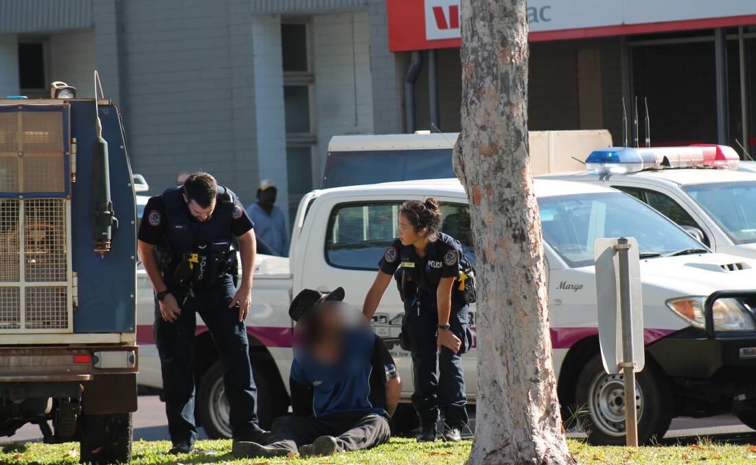 TAKE DOWN: The man was arrested by Katherine police this morning.