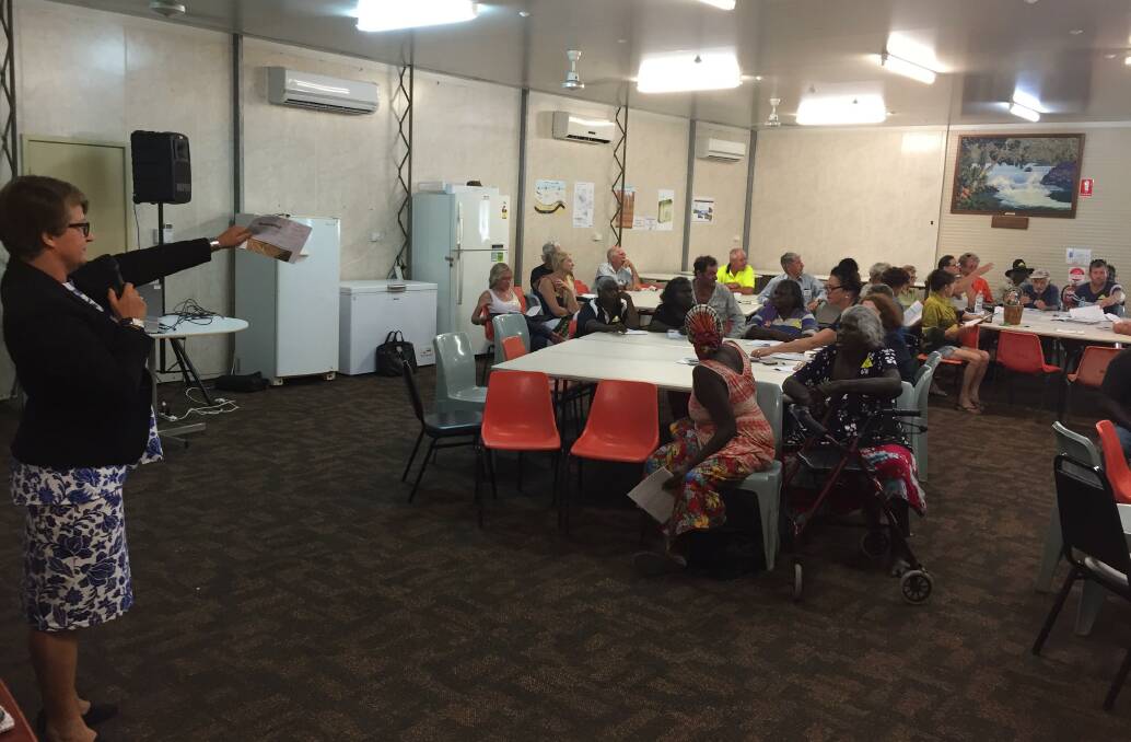 FRACKING INQUIRY: About 100 people have come to voice opinons on fracking in Mataranka today. 