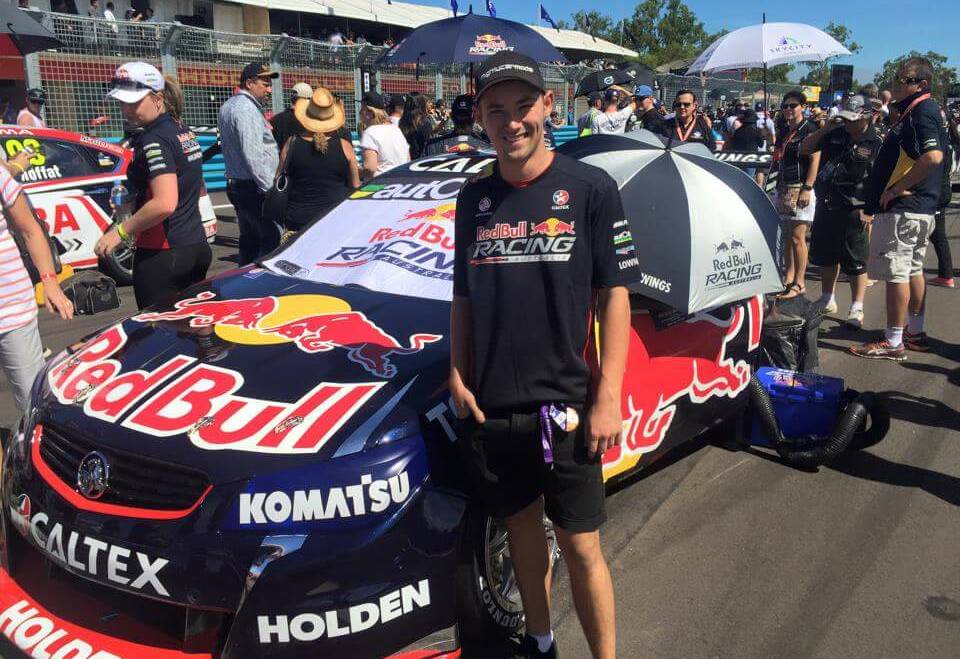 FAST CARS: Zach Davis has worked on cars for Red Bull Holden Racing team
during his apprenticeship.