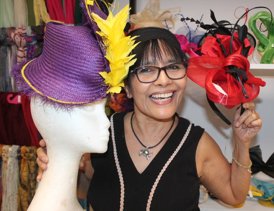 FANTASTIC FASCINATORS: Fe Fahey has been busy at work making beautiful head pieces for the Katherine Cup.