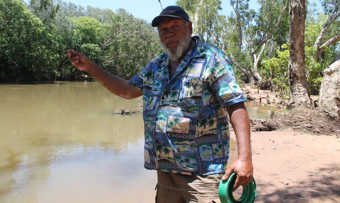 FISHY BUSINESS: Phillip Deegan said he fishes in the Katherine River up to twice a day. 