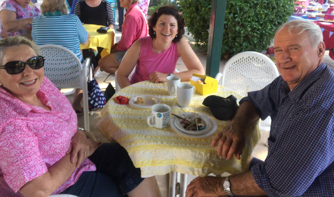 GOOD CAUSE: More than 100 people gathered in the courtyard of the museum to enjoy some morning tea in the sunshine, to raise money for cancer research. 