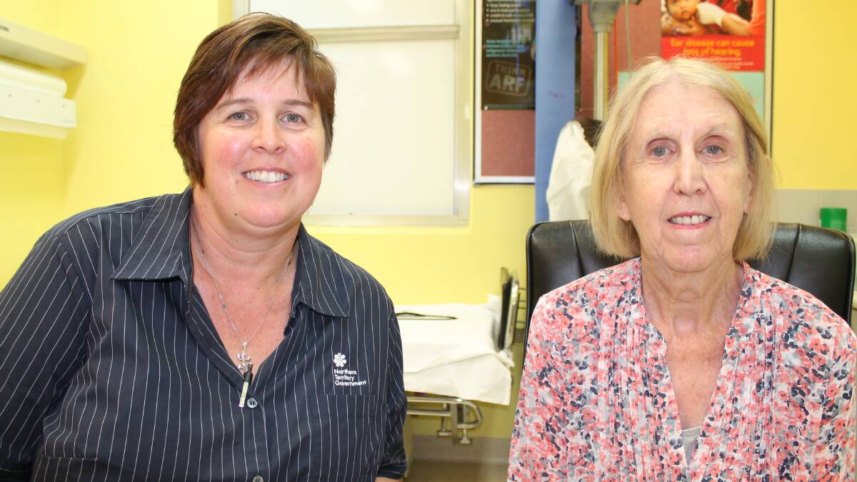 Clinical Nurse Specialist Jodie Kretschmer and fracture patient Anita O'Neil.