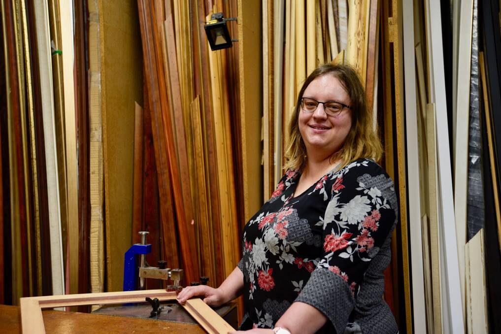 Tricia Spafford moved from Hobart to Katherine last year and says she's excited about honing her new framing skills. Picture: Roxanne Fitzgerald. 