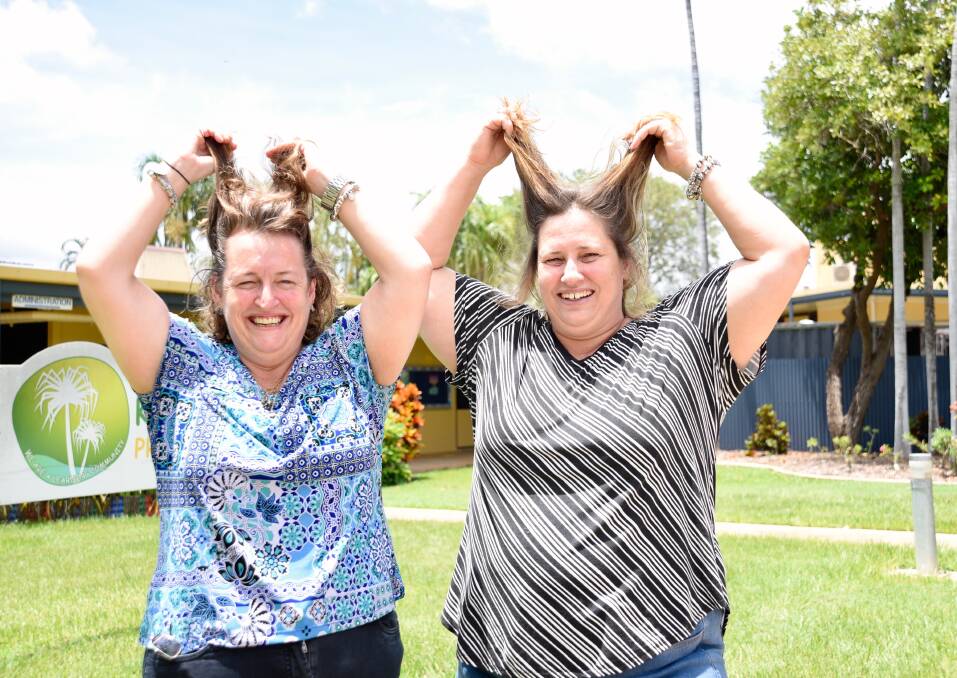 Rachel Jay and Jacqui Paull are raising funds for the World's Greatest Shave in support of the Bryant family. Picture: Roxanne Fitzgerald. 